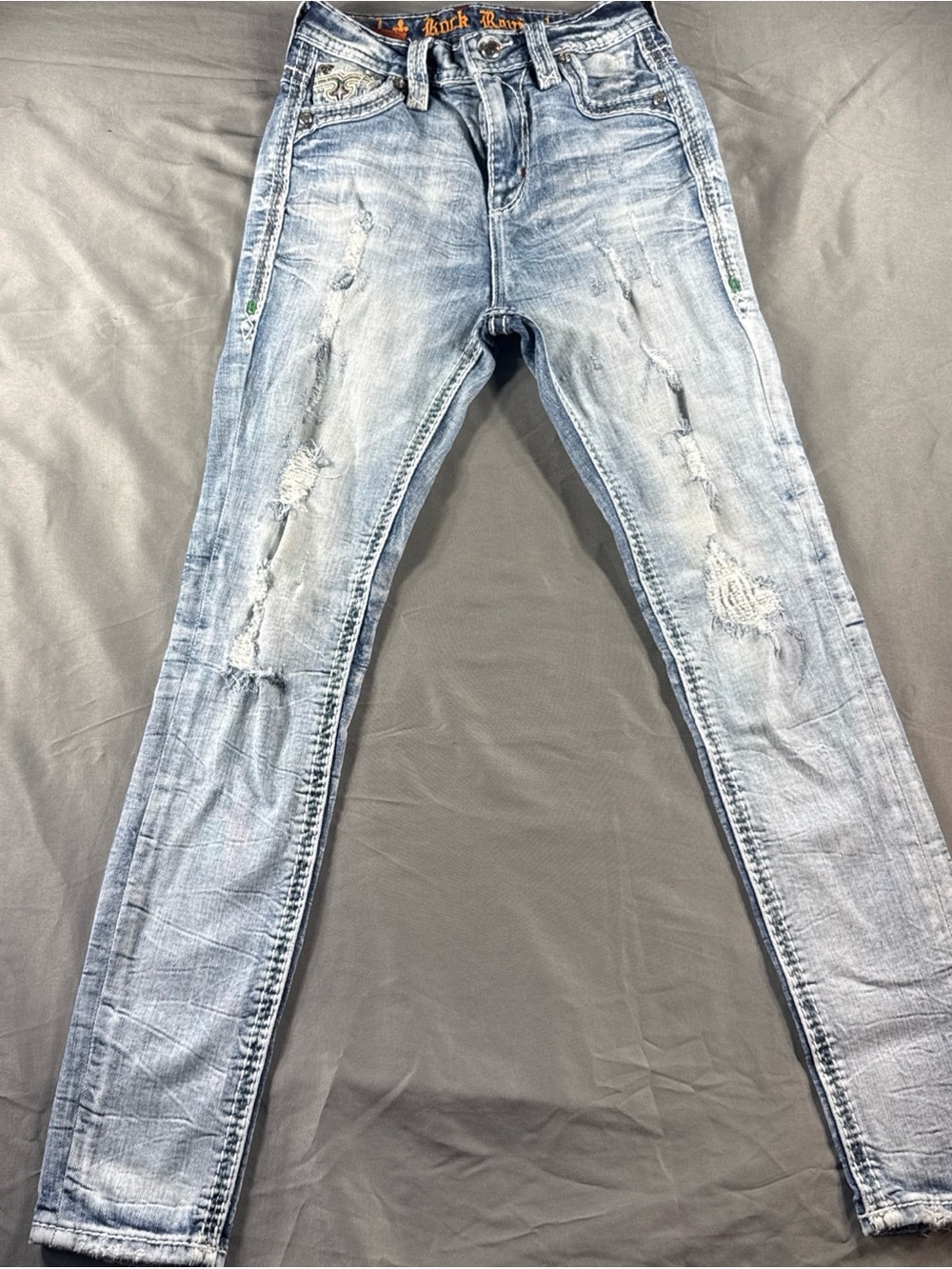 Rock Revival Women’s Light Blue Embroidered Back Pocket Jeans - Picture 6 of 16